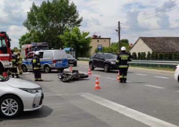 Trześń. Wypadek z udziałem motocyklisty.