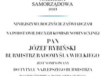 Radomyśl Wielki: Nominacja do nagrody samorządowej
