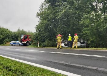 Jeziórko: Nie dostosował prędkości, znalazł się w rowie