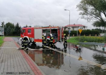 Tarnobrzeg. Woda na ulicy Litewskiej. Na Sobów inna trasą.