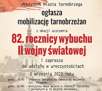 Tarnobrzeg. Uroczystości upamiętniające wybuch II wojny światowej.