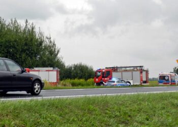 Grębów: Zjechał z drogi, dachował