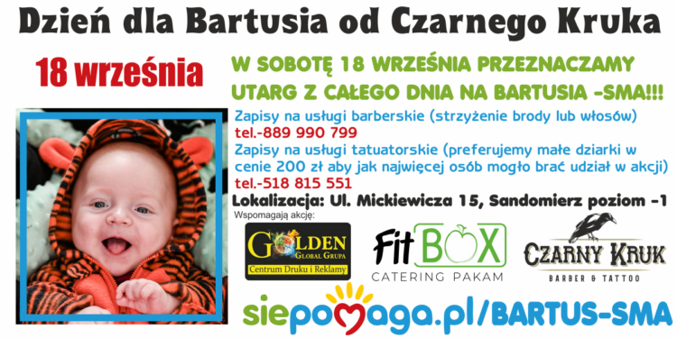 Sandomierz: Kolejny salon przeznacza sobotni utarg na leczenie chorego Bartusia.