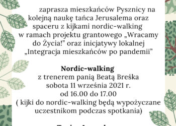 Pysznica: W sobotę spacer z kijkami i nauka tańca Jerusalema