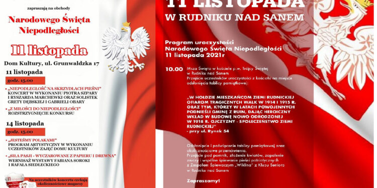 Rudnik nad Sanem: Święto Niepodległości z odsłonięciem tablicy, śpiewem i wystawą
