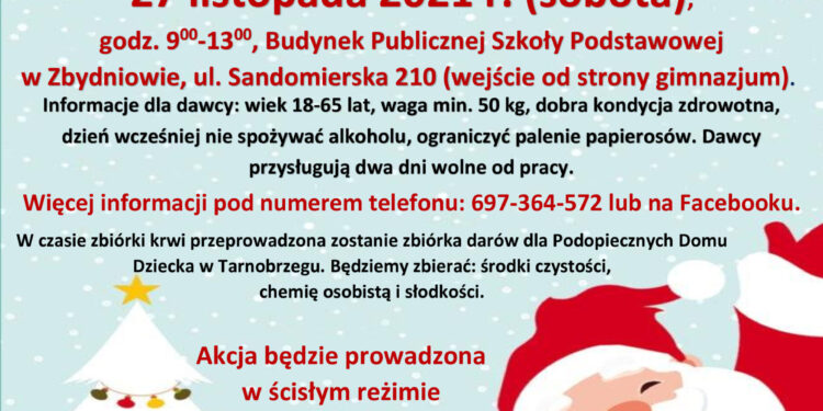Zbydniów: W tę sobotę 'Zamień krwinki na ozdoby z choinki’.