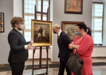 Sandomierz: Wizyta wiceministra spraw zagranicznych Piotra Wawrzyka w Zamku Królewskim.