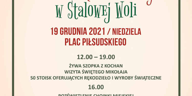Stalowa Wola: Już w niedzielę Jarmark Bożonarodzeniowy i świąteczne iluminacje