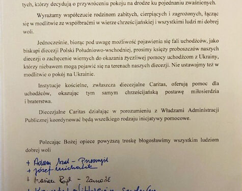 Sandomierz: Solidarni z Ukrainą – zbiórka w kościołach.