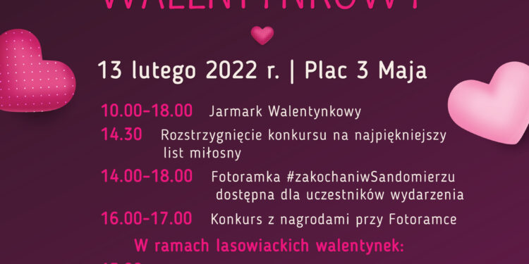 Sandomierz: Jarmark walentynkowy w niedzielę.