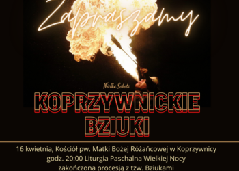 Koprzywnica: Procesja rezurekcyjna z bziukami.