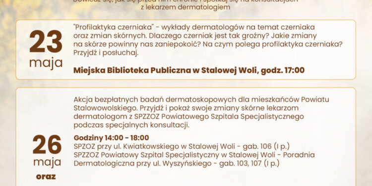 Stalowa Wola: Od poniedziałku  akcja profilaktyczna przeciw czerniakowi