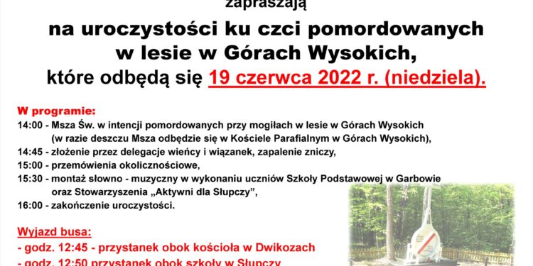 Góry Wysokie: Uroczystości ku pamięci Polaków pomordowanych przez Niemców 17 czerwca 1940 roku.