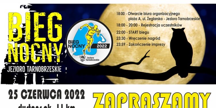 Tarnobrzeg. Bieg nocny wokół Jeziora Tarnobrzeskiego.