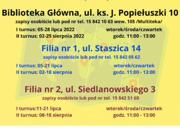 Stalowa Wola: Od poniedziałku startują zapisy na wakacje w bibliotece