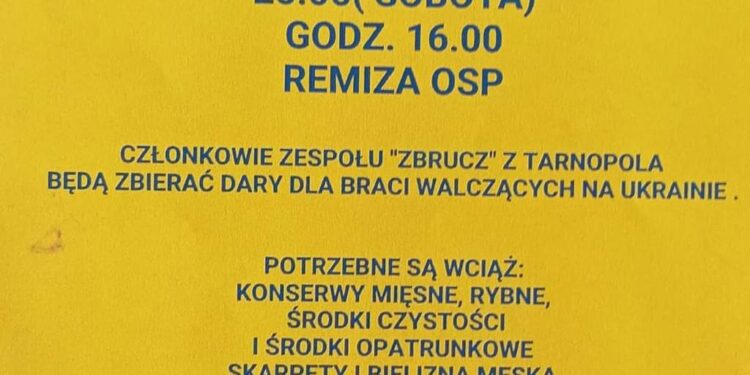 Gorzyczany: Zespół „Zbrucz” prosi o pomoc dla Ukrainy.