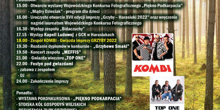 Harasiuki: Już w tę niedzielę na pożegnanie wakacji Grzyby Harasiuki