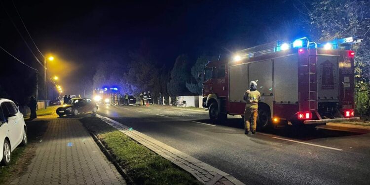 Tarnobrzeg: Kolizja na ul. Warszawskiej przy osiedlu Wielowieś.