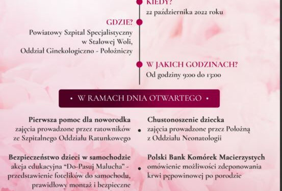 Stalowa Wola: Przyjdź w sobotę na Dzień Otwarty oddziału położniczo-noworodkowego.