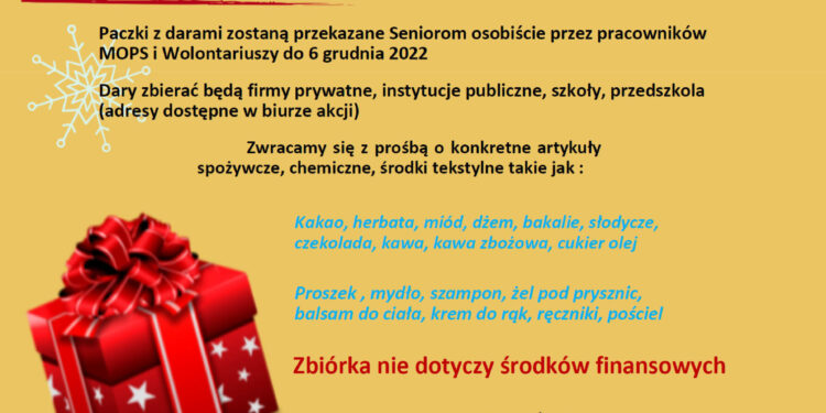 Stalowa Wola: Przygotuj paczkę dla seniora w ramach Stalowowolskiej Paczki Pomocy