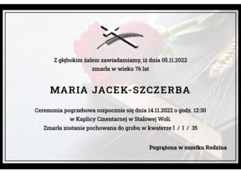 Stalowa Wola: Pogrzeb Marii Jacek odbędzie się 14 listopada.
