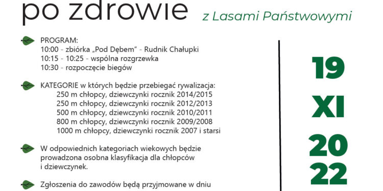 Rudnik nad Sanem: W sobotę biegiem DO LASU PO ZDROWIE