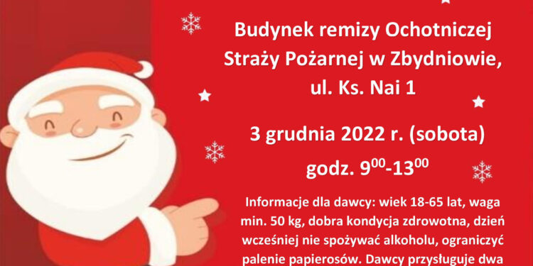 Zbydniów: Włącz się do akcji WSZYSCY KREWni MIKOŁAJA