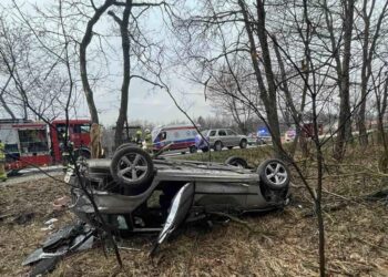 Grębów. Poranna kraksa