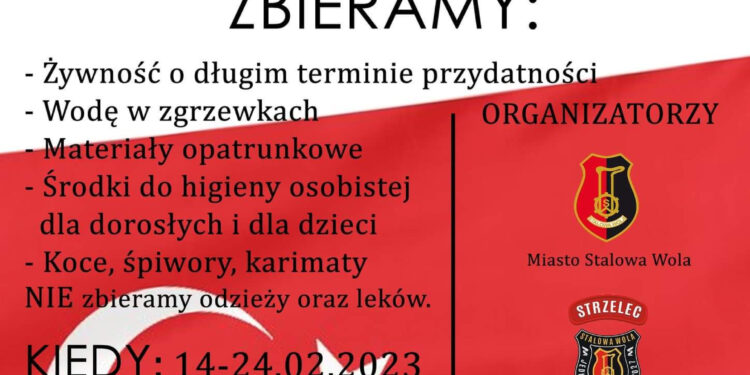 Stalowa Wola: Przyłącz się do akcji zbiórki darów dla mieszkańców Turcji