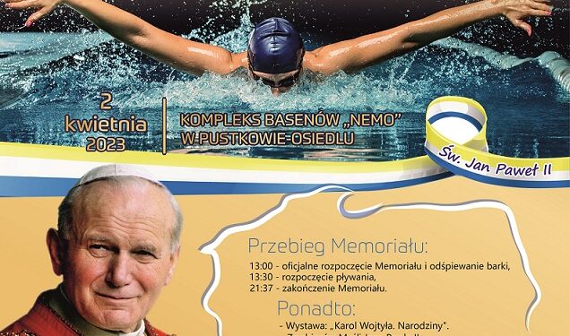 Dębica: Zapraszamy na VII Memoriał Pływacki im. Jana Pawła II