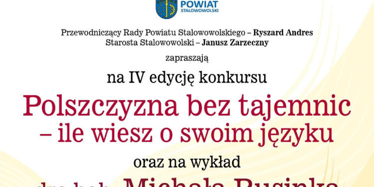 Stalowa Wola: W sobotę konkurs polszczyzna bez tajemnic i wykład Michała Rusinka