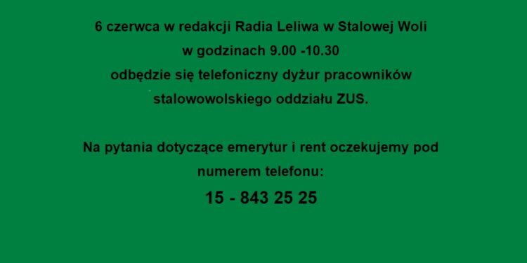 Stalowa Wola: Telefoniczny dyżur ZUS