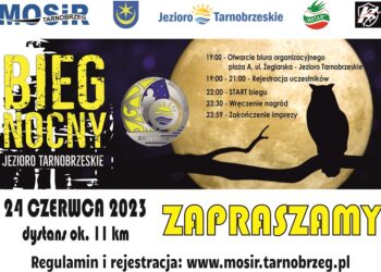 Tarnobrzeg. Bieg nocny wokół Jeziora Tarnobrzeskiego.