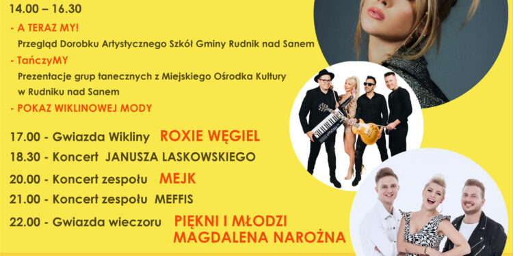 Rudnik nad Sanem: W niedzielę Wiklina 2023 z Roxaną Węgiel i zespołem Piękni i Młodzi
