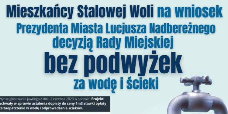 Stalowa Wola: Mimo wyższych taryf mieszkańcy nie zapłacą więcej za wodę i ścieki.