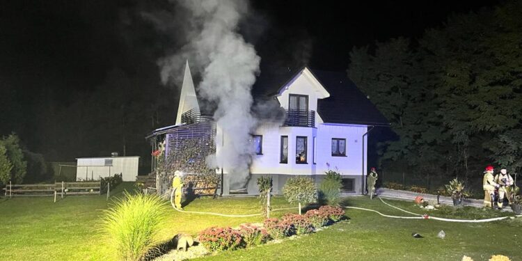 Żupawa: Pożar w domu jednorodzinnym