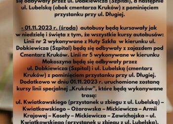 Sandomierz: Rozkład jazdy komunikacji miejskiej w okresie świątecznym.