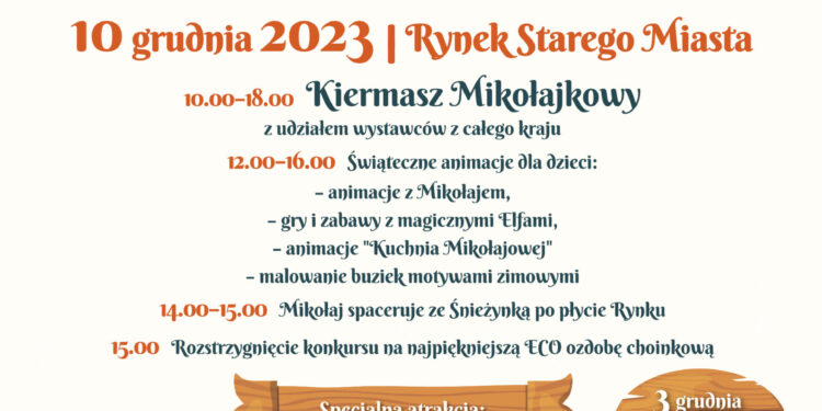 Sandomierz: W niedzielę IX Mikołajkowy Kiermasz Świąteczny.