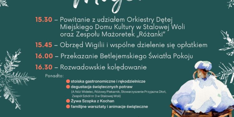 Stalowa Wola: Wigilia Miejska na Rynku w Rozwadowie