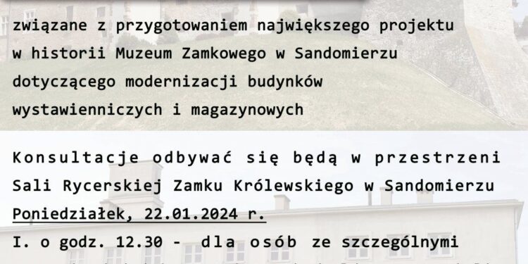 Sandomierz: Konsultacje społeczne w Muzeum Zamkowym.