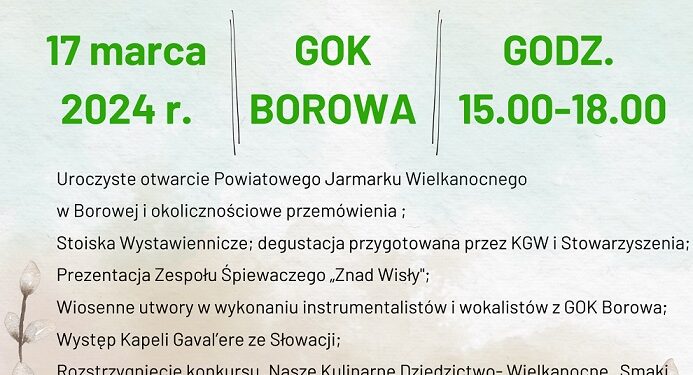 Borowa: Powiatowy Jarmark Wielkanocny 2024