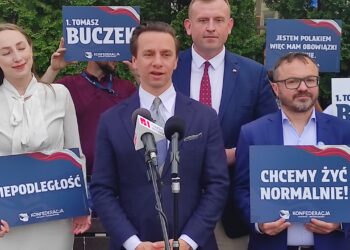 Mielec: Wicemarszałek Sejmu Krzysztof Bosak wspierał   w Mielcu Tomasza Buczka