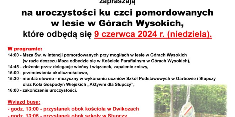 Góry Wysokie: Uczcza pamięć Polaków pomordowanych przez Niemców w lesie 17 czerwca 1940 roku.