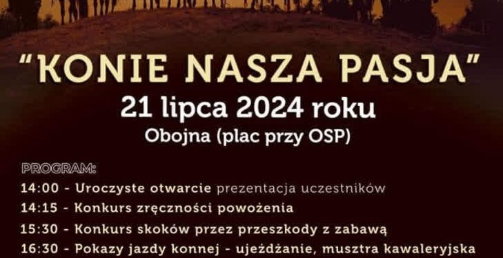 Obojna:  W Tę niedzielę kolejna impreza Konie Nasza Pasja