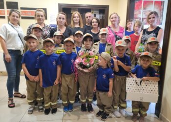 Sandomierz: Mali strażacy świętowali z nami Dzień Dziennikarza.