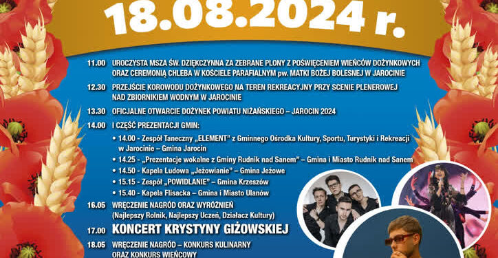 Jarocin: Krystyna Giżowska i Michał Szczygieł gwiazdami Dożynek Powiatu Niżańskiego