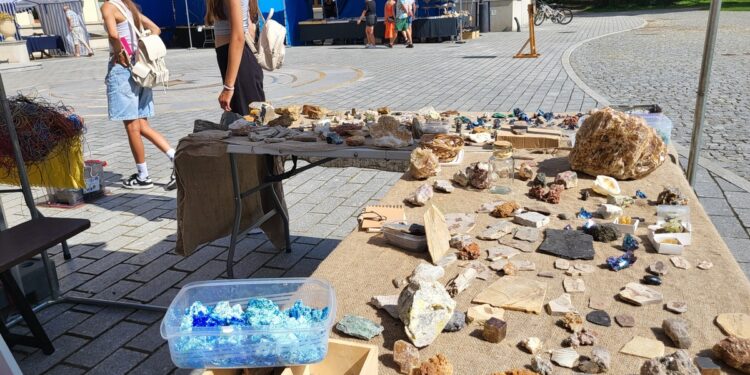 Tarnobrzeg. Giełda minerałów przez zamkiem