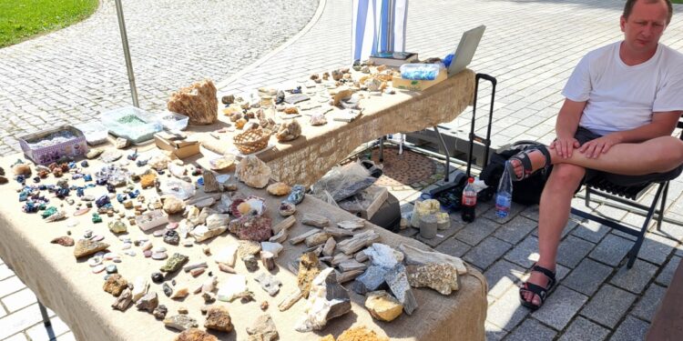 Tarnobrzeg. Giełda minerałów przez zamkiem