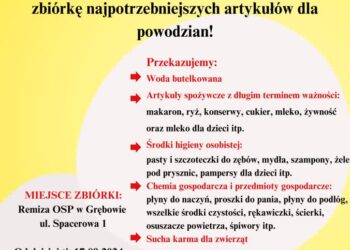 Grębów: OSP Grebów – trwa zbiórka dla powodzian.