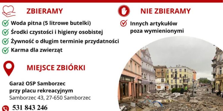 Samborzec: Pomoc dla powodzian.